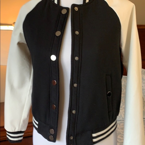 Black and white bomber/letter jacket size small - Picture 2 of 8